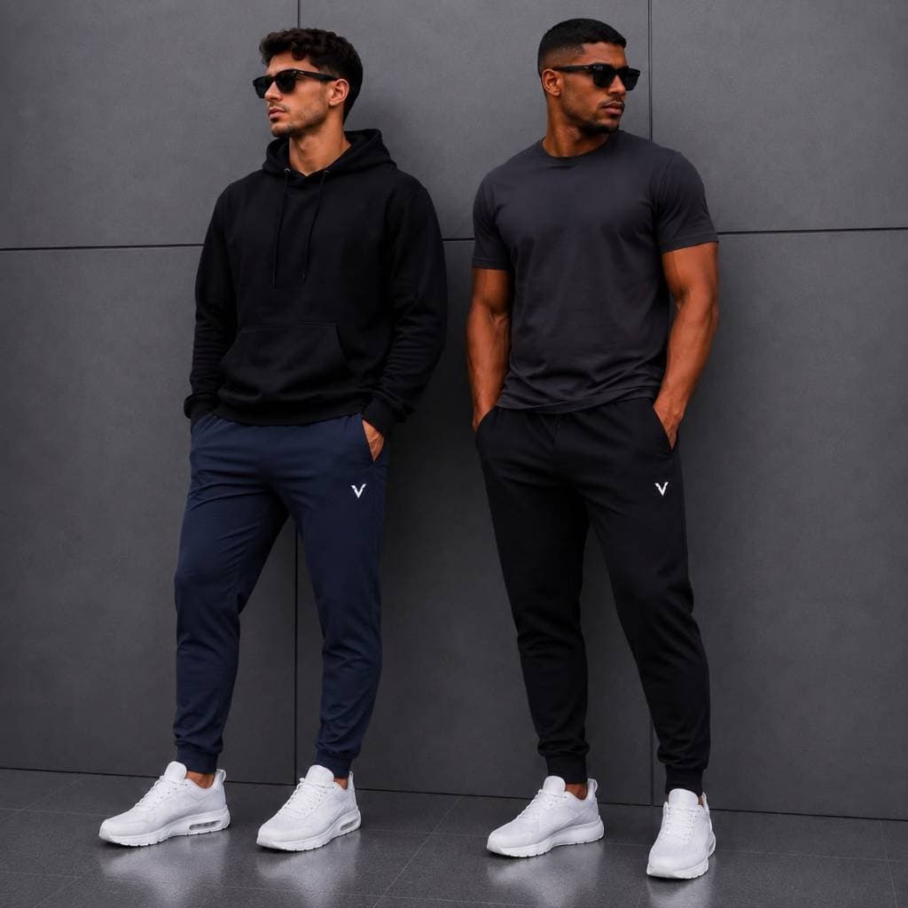 Kit 2 Calças Elastano/Tactel Masculinas Plus Size Estilo Jogger Casual Treino Academia