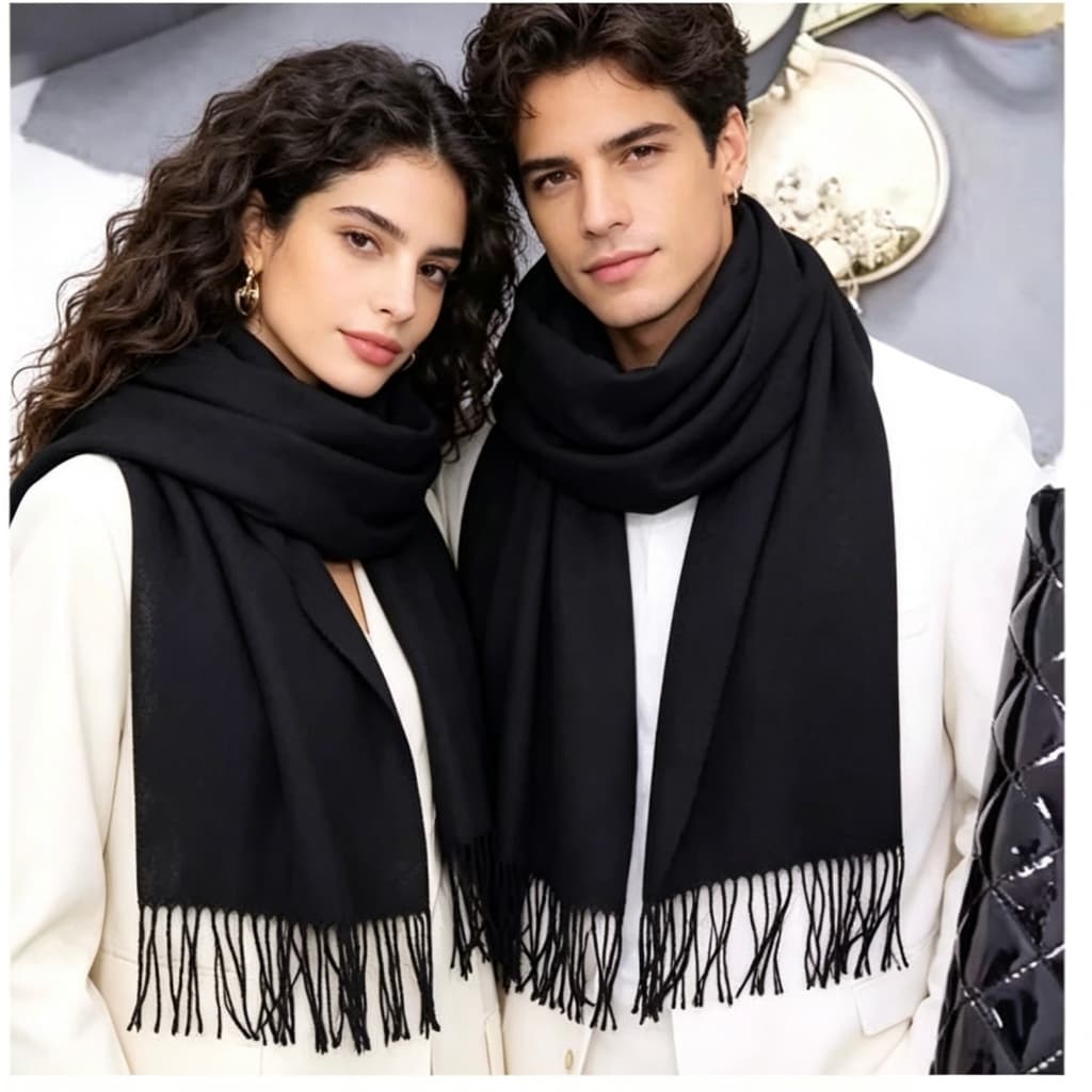 kit10 Xale Cachecol Pashmina Lisa de Poliéster150g-180g
