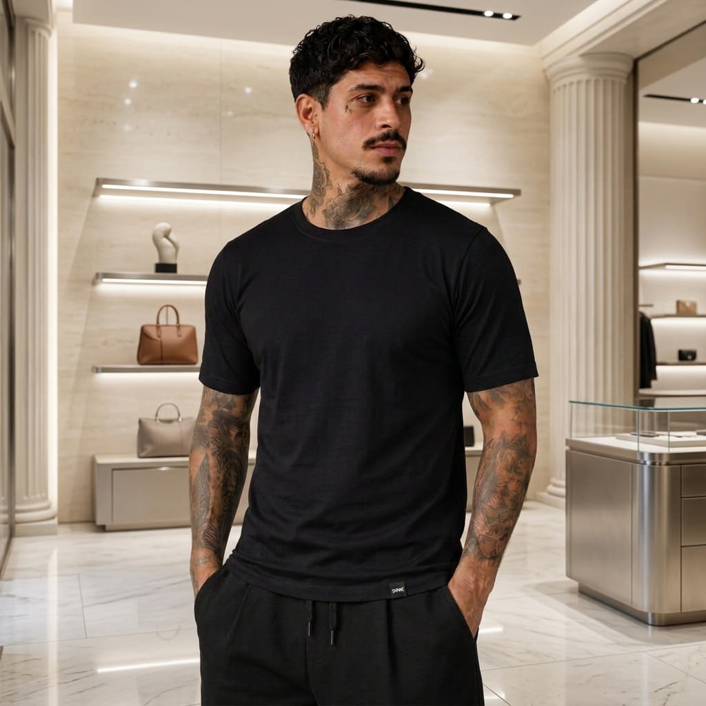 Camiseta Básica Masculina 100% Algodão Confortável