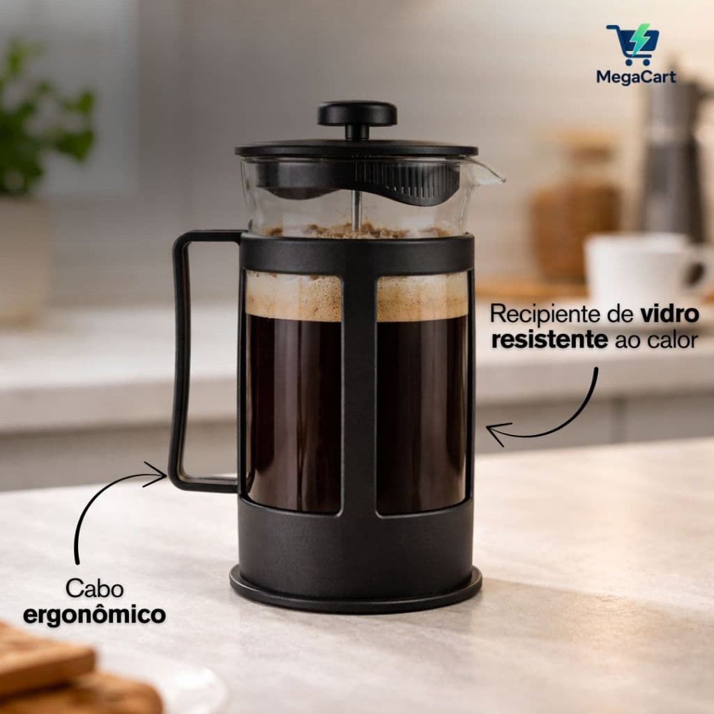 Cafeteira De Prensa Francesa 650 ML Cremeira Leite Café