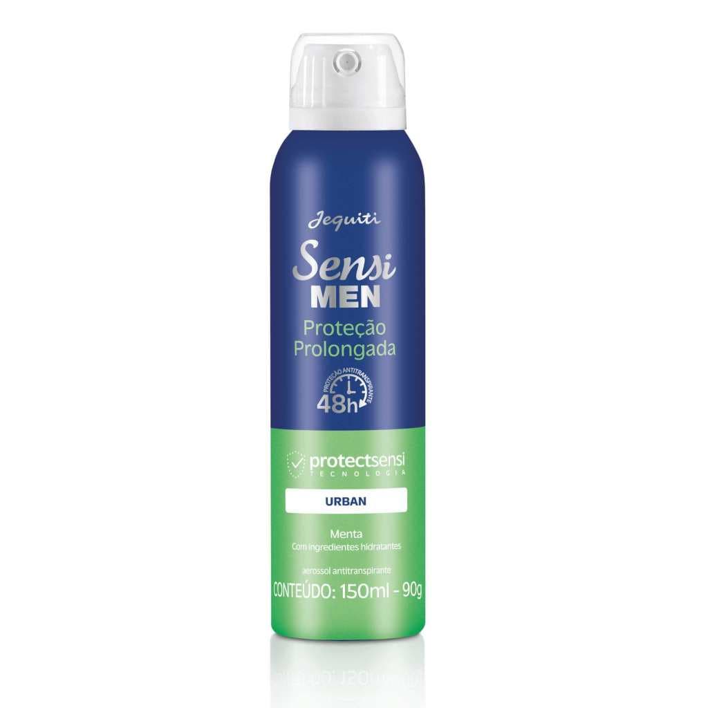 Desodorante Aerosol Jequiti Sensi Men Urban 150ml | Até 72h de Proteção Antitranspirante, Toque Seco e Tecnologia Protec