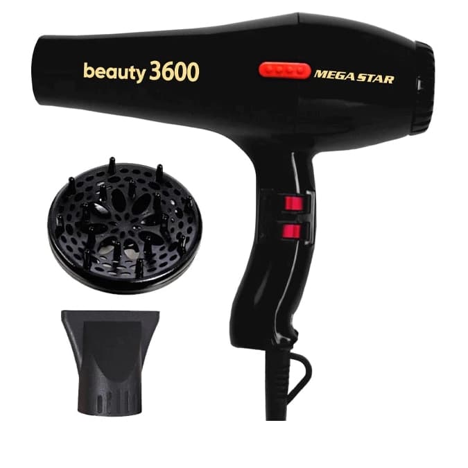 Secador de Cabelo MegaStar SC225 3600W 110V Profissional com Difusor