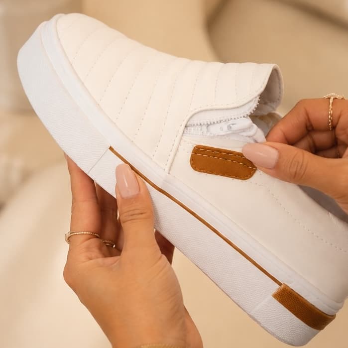 Tênis Slip On Feminino Casual Sem Cadarço Confortável Leve Macio Trabalho Escola 34 ao 43 Frete Grátis