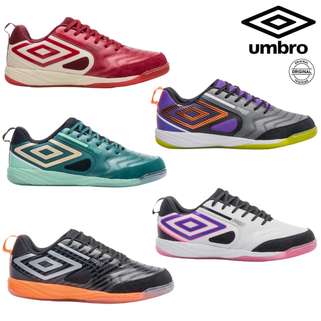 Chuteira Futsal Umbro Pro 5 Bump Couro Original Cores C/NF