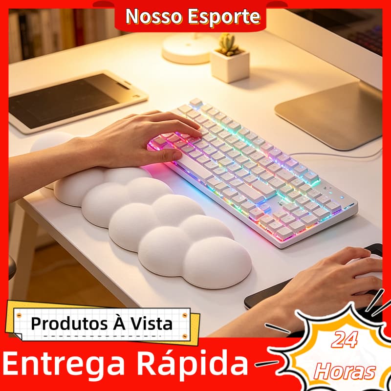 Almofada de Apoio para Pulso em Espuma de Memória Macia de PU Antiderrapante