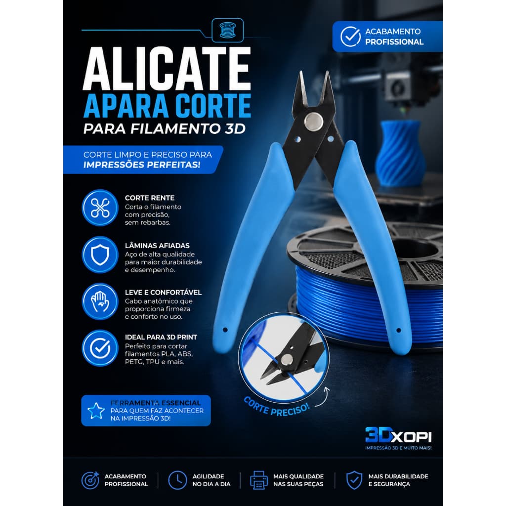 Alicate De Corte, Para Impressão 3D, Rente E Corte Diagonal 5 Polegadas