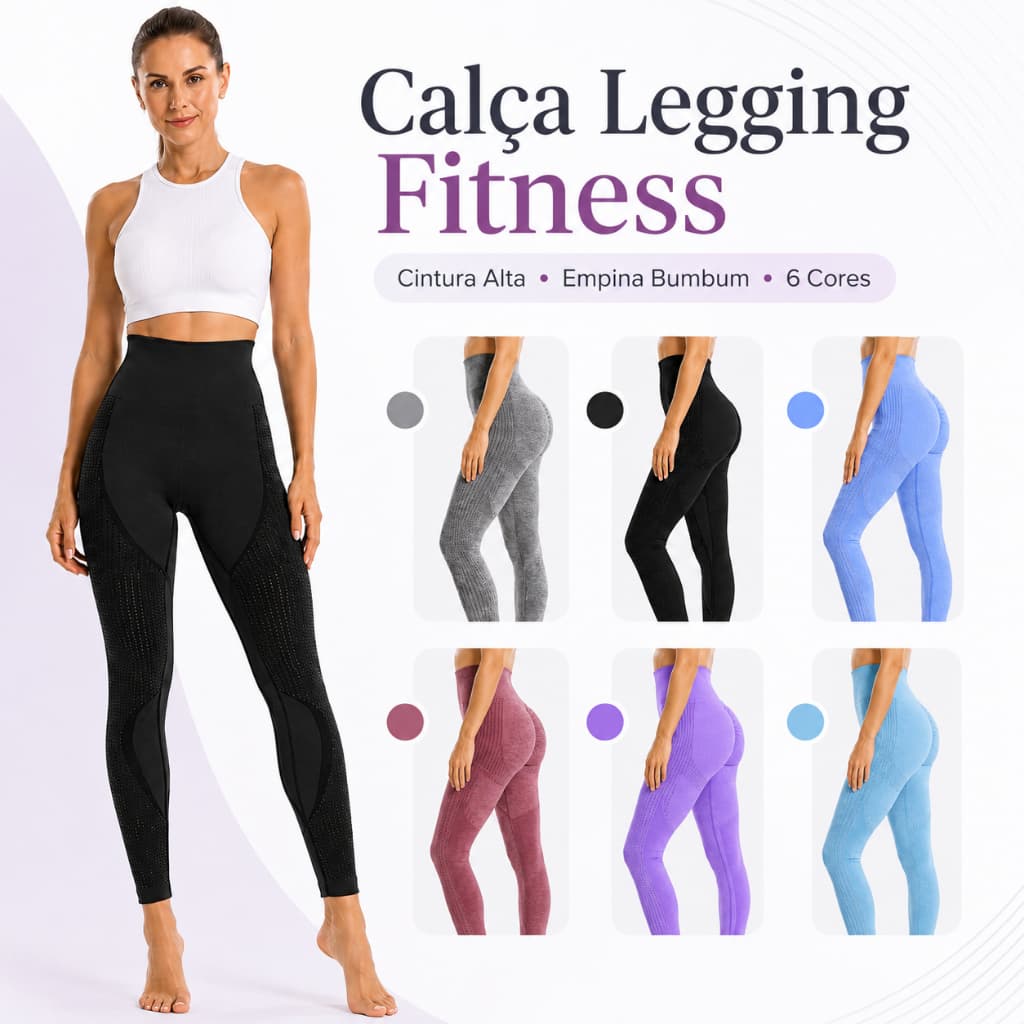 Calça Legging Feminina Suplex Cintura Alta que Modela o Corpo