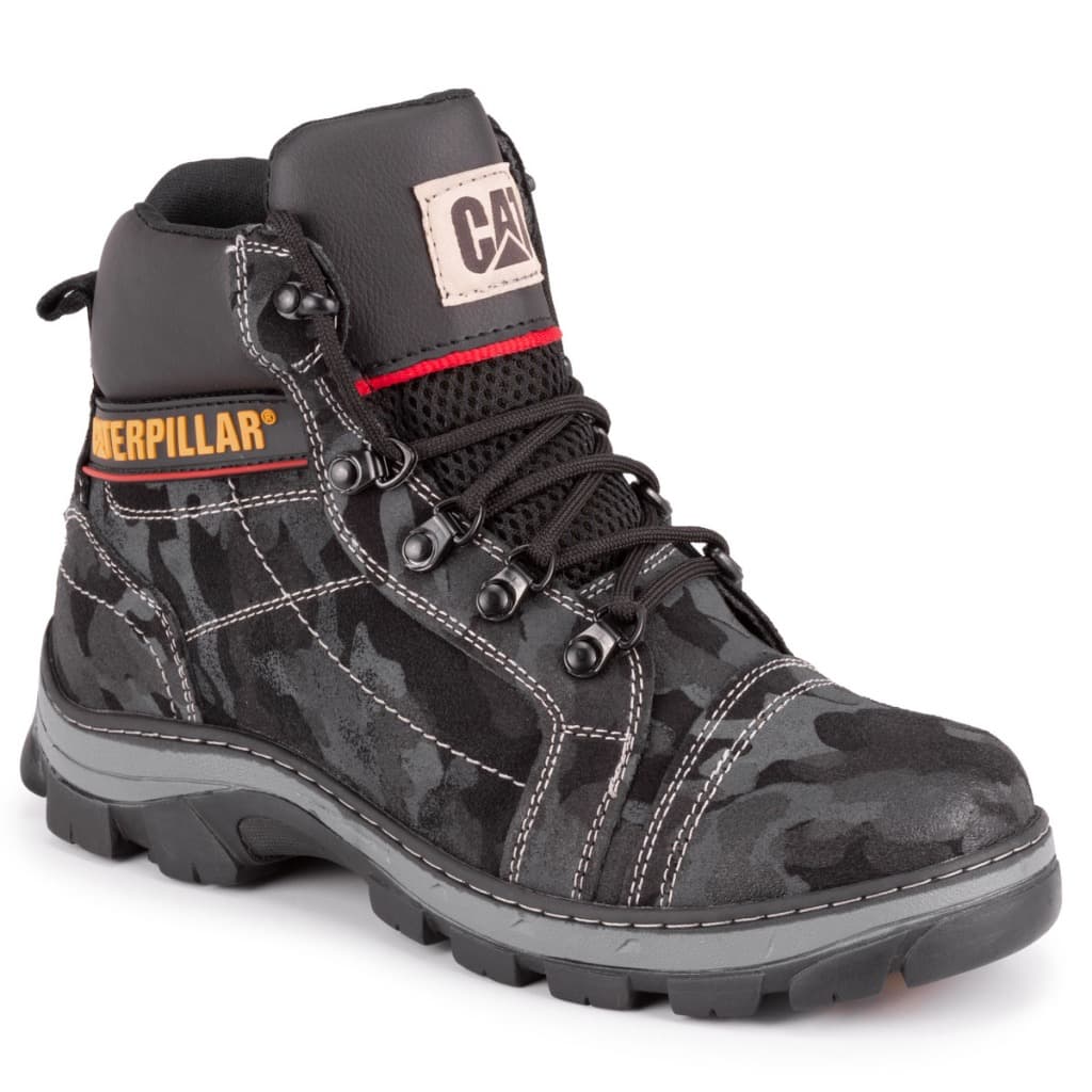 Bota Caterpillar Masculina Camuflada Adventure Cano Médio Resistente E Confortavel