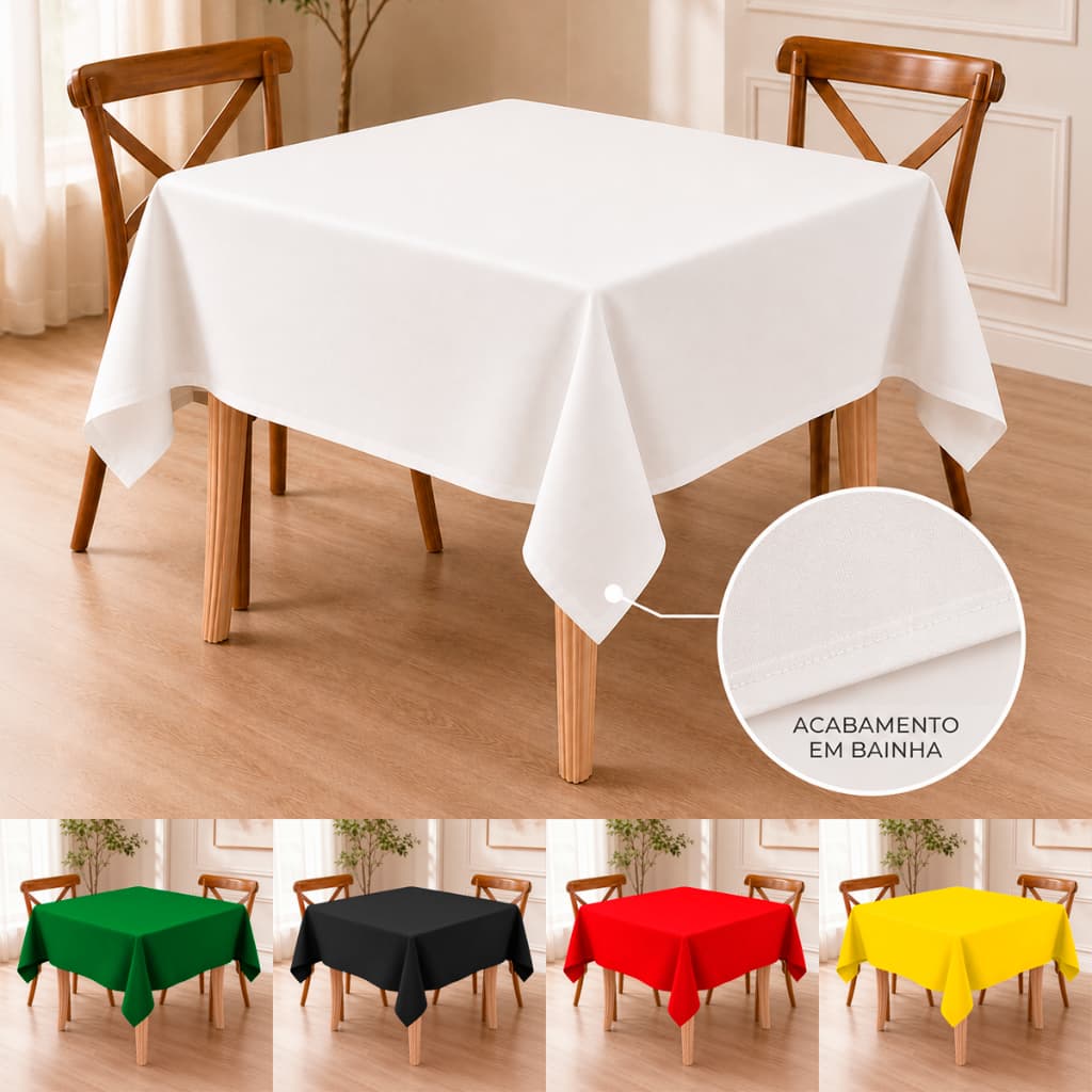 Jogo 03 Toalha de Mesa 4 Lugares Kit Decoração Festa Buffet Forro De Mesa Oxford Grosso