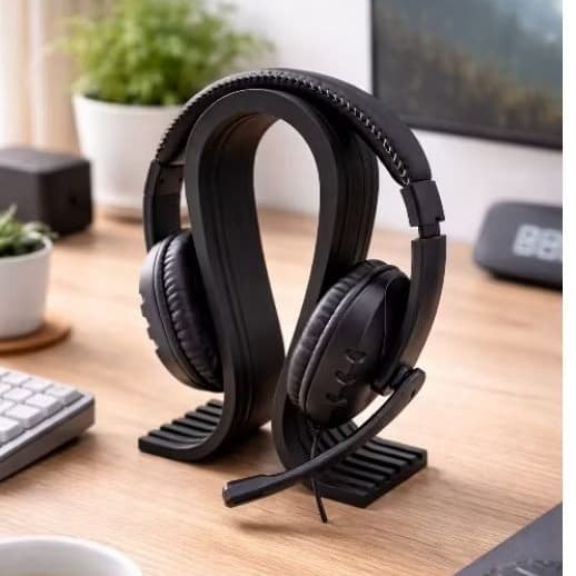 Suporte para Headset Ômega , Fone de Ouvido Mesa - Setup Gamer Home Office - Presente Gamer