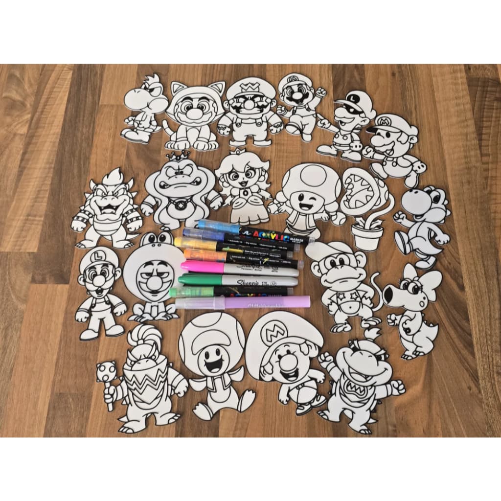placas 3D para colorir do mario