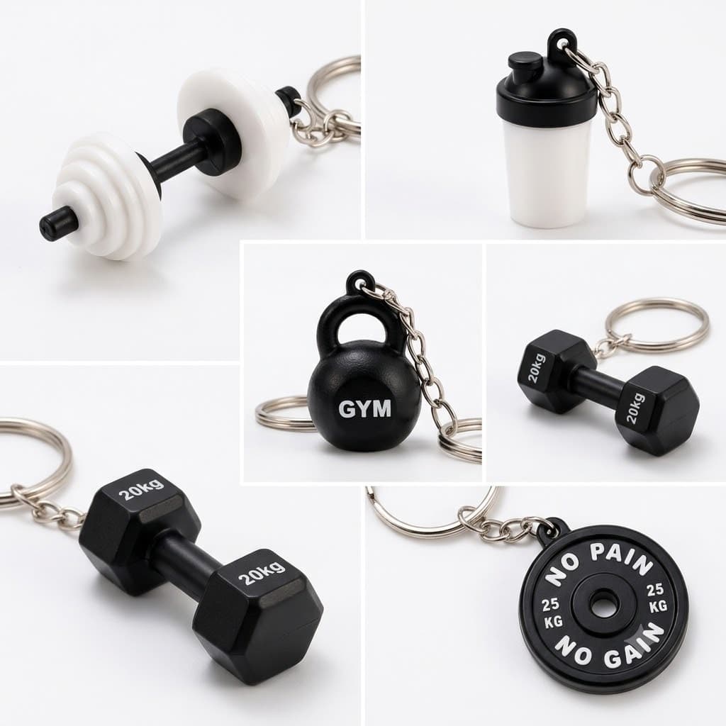 Kit Chaveiros Fitness Academia 10, 20 ou 30 Unidades – Modelos Sortidos