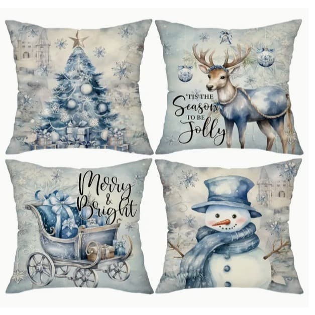 Kit Capa De Almofada Natalina Decorativa De Natal Para Sofá