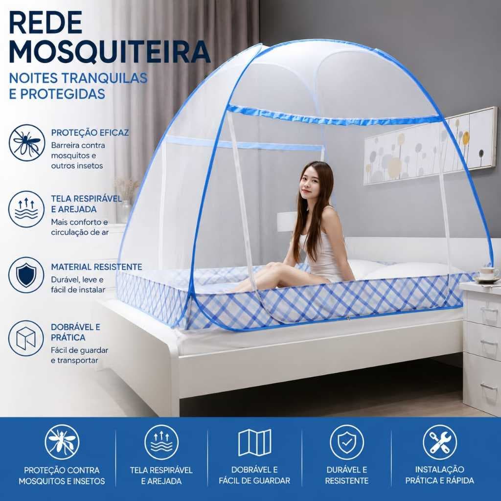 Rede Mosquiteiro para Cama Queen King Tela Protetor Contra Pernilongo Mosquito Rede Anti-Insetos Mosquiteiro Dobrável