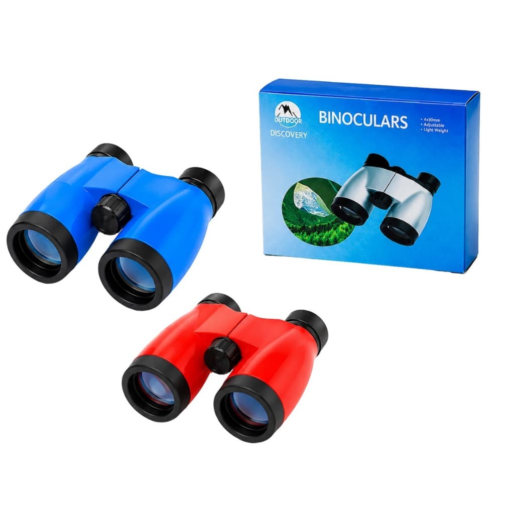 BINÓCULO INFANTIL - AMPLIAÇÃO 4X - MATERIAL PLÁSTICO - CORES: AZUL E VERMELHO