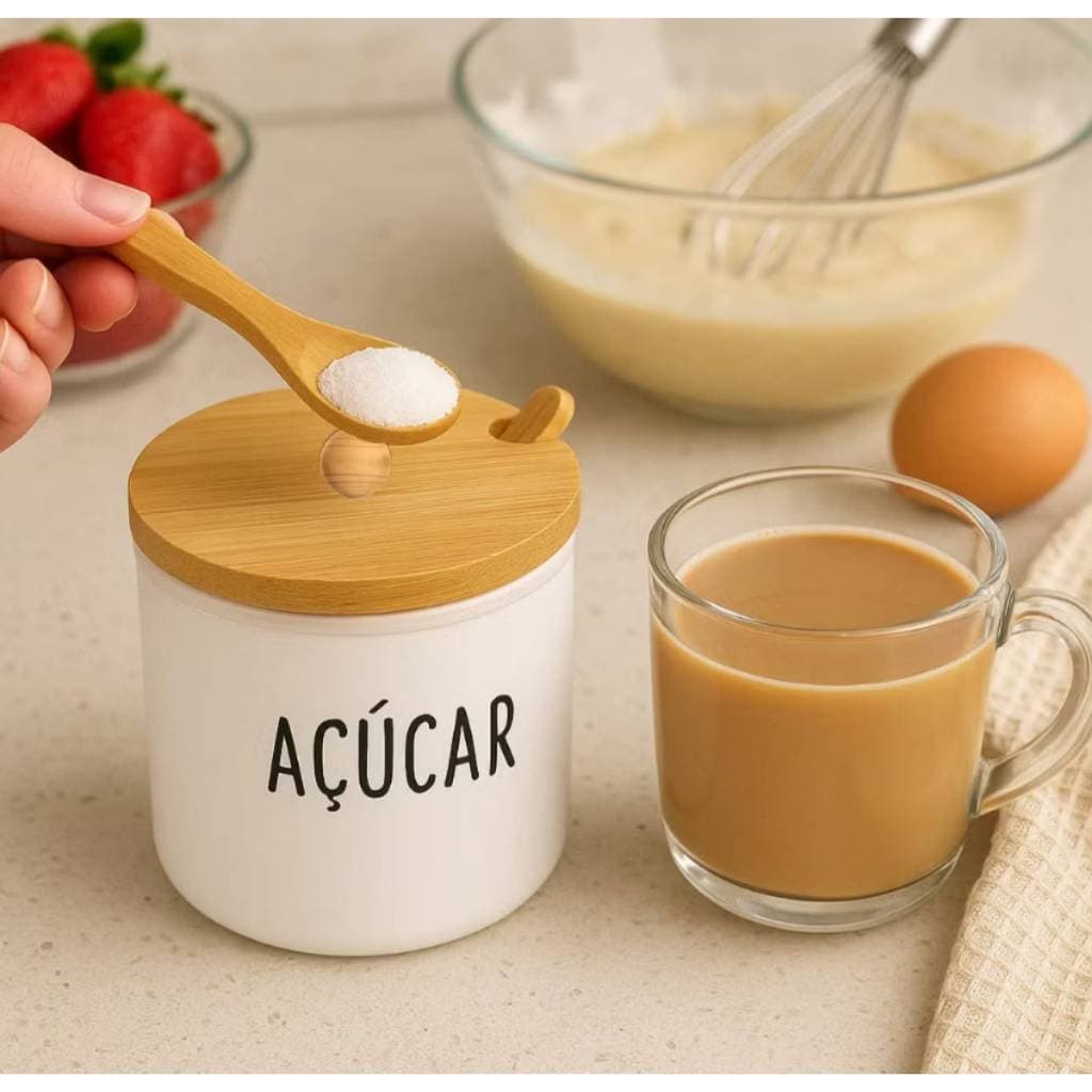 Potes De Vidro Hermético Tampa De Madeira P/ Açucar, Sal e Café! Vidro Premium Barato Cozinha Organizada