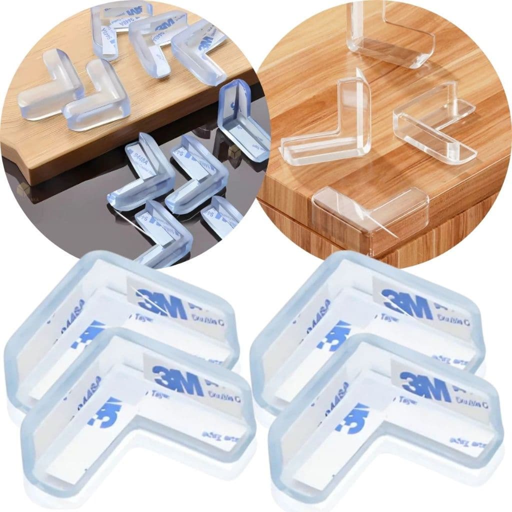 Kit 6 Protetor De Quina Tipo T Silicone Protetores Mesa Segurança Para Crianças Bebes Pets e Idosos