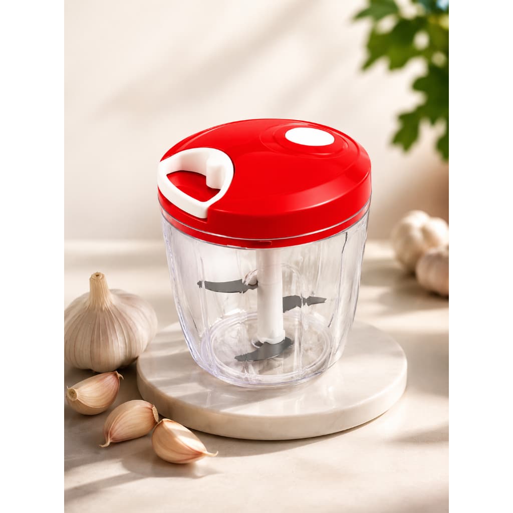Mini Processador Triturador Manual Alimentos Alho Cebola Muito Pratico Rapido Facil Limpar Ideal Dia A Dia Sortido