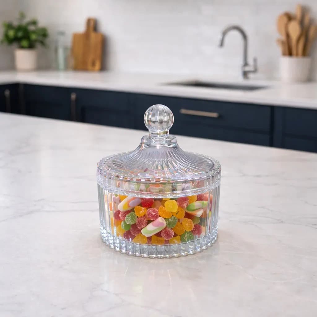 Bomboniere Cristal Porta Balas Doces Com Tampa Luxo