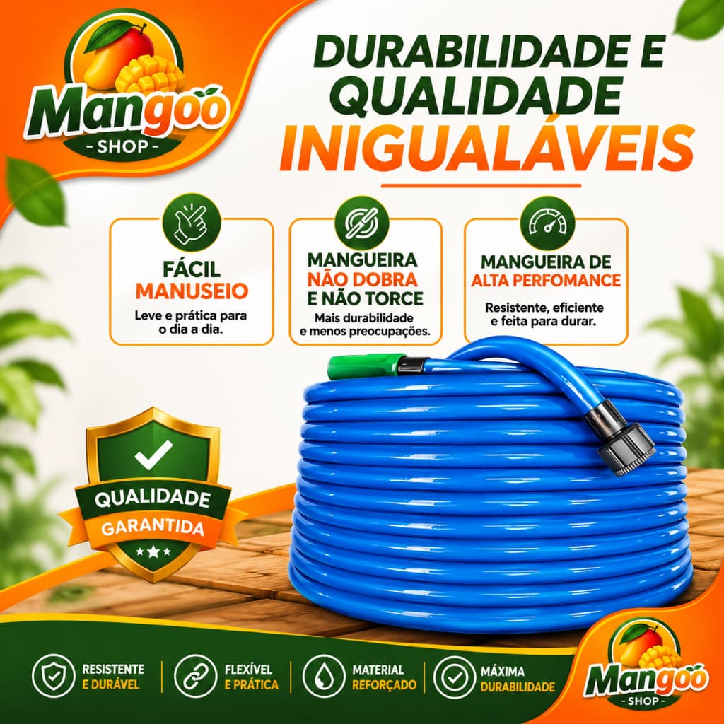 Mangueira Jardim Reforçada Lisa Flexivel 50 30 25 20 15 10 7 Metros