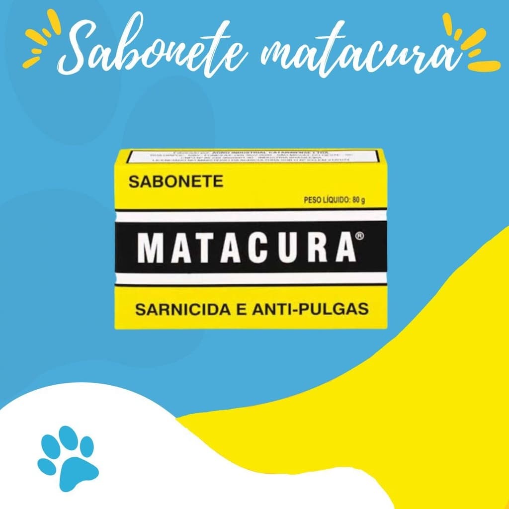 Sabonete Matacura Sarnicida e Antipullgas para Cães - 80g