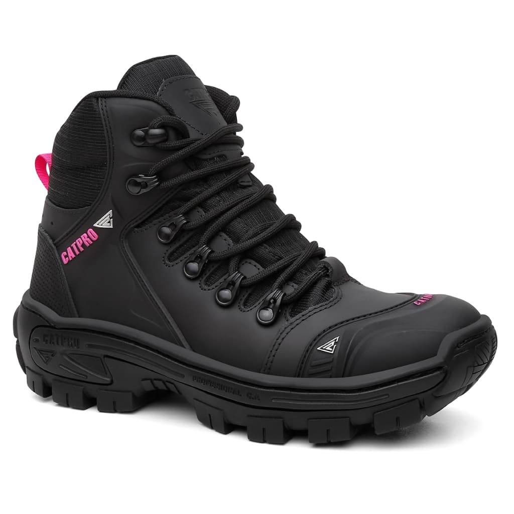 Coturno Bota Feminina Catpro Em Couro Legítimo Reforçado Com C.a Solado Antederrapante