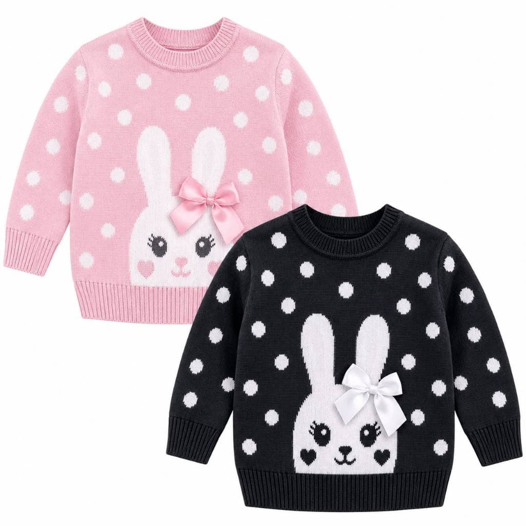 BLUSA INFANTIL TRICOT COELHINHA 4 A 8 ANOS