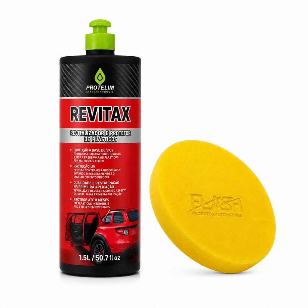 Revitax Protelim 1,5L Aplicador Flash Revitalizador de Plásticos Internos e Externos Alto Rendimento Proteção UV SiO2