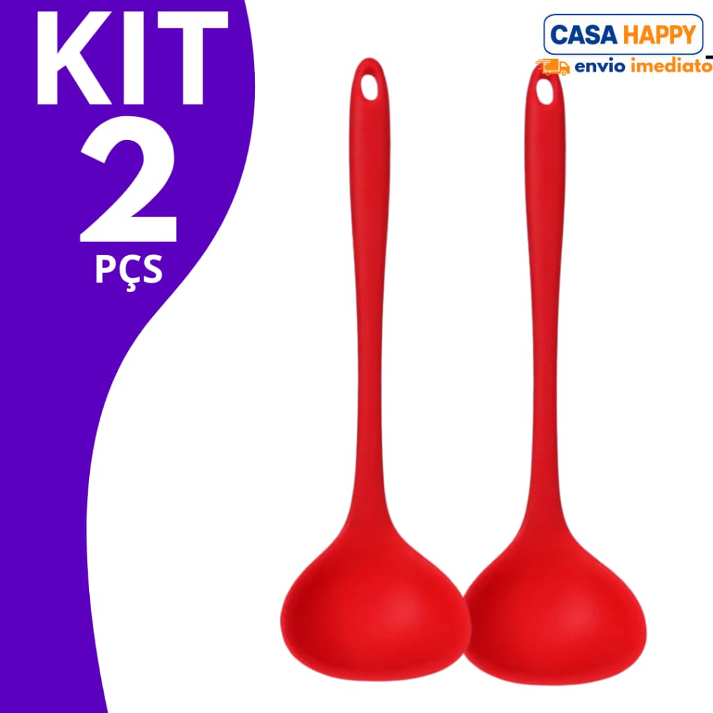 Concha de Silicone Premium Resistente ao Calo  Não Risca Panelas Antiaderentes  Cabo Ergonômico| Cozinha Multiuso