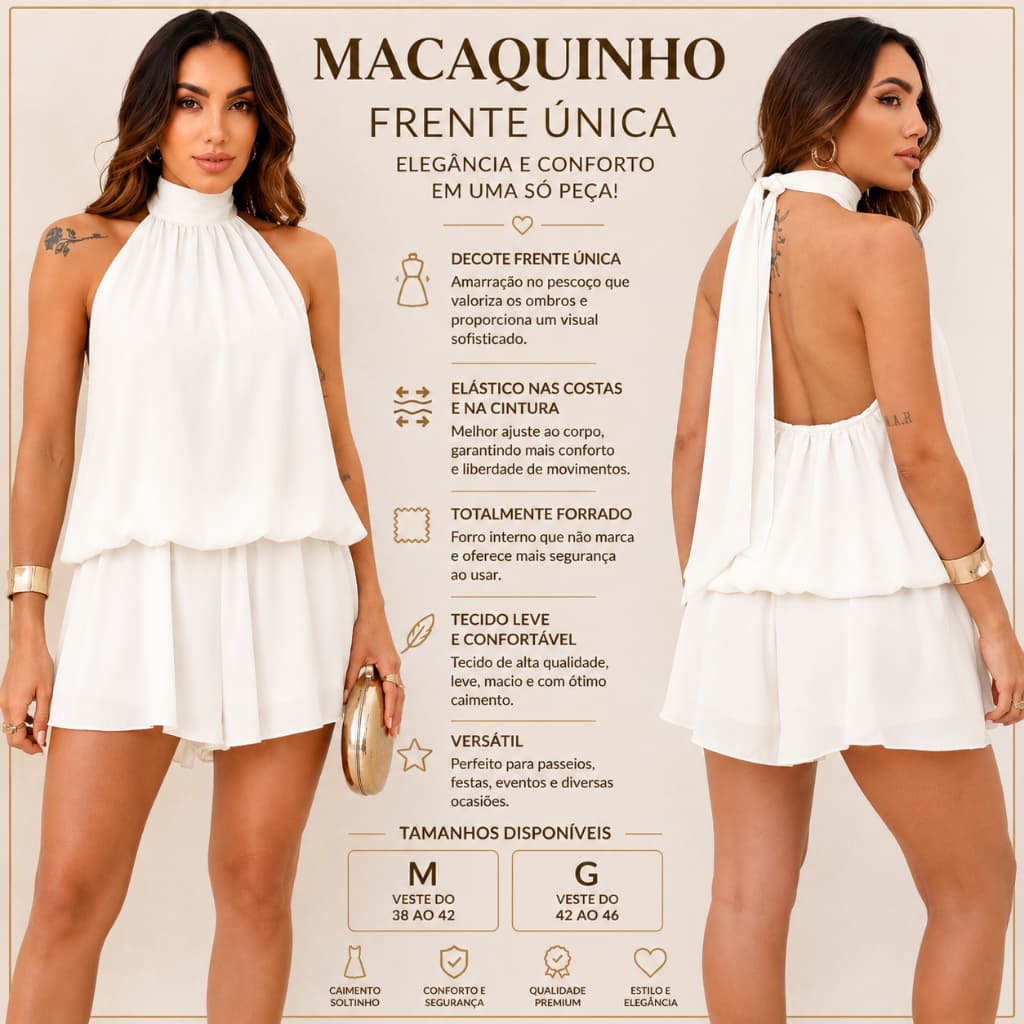 Macaquinho Femenino soltinho Chiffon - Leveza e Elegância Social