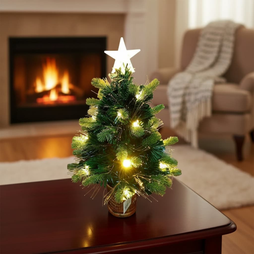 Árvore Natal Iluminação Led Bivolt Estrela Pinheiro 60CM