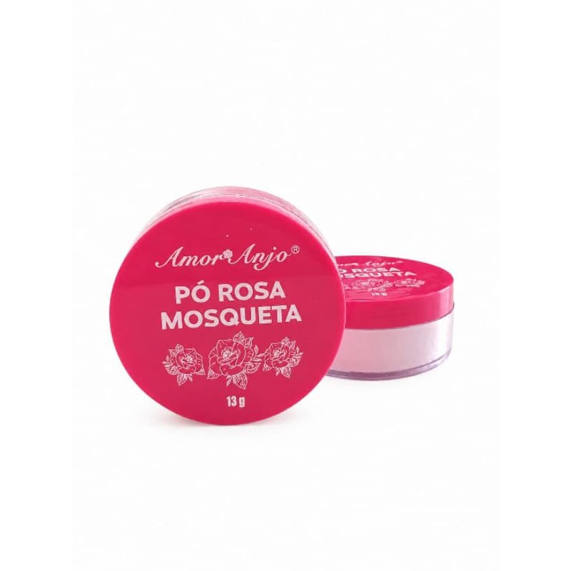 Pó Rosa Mosqueta Amor Anjo – Pó Facial Antioxidante, Hidratante e Auxilia na Fixação da Maquiagem