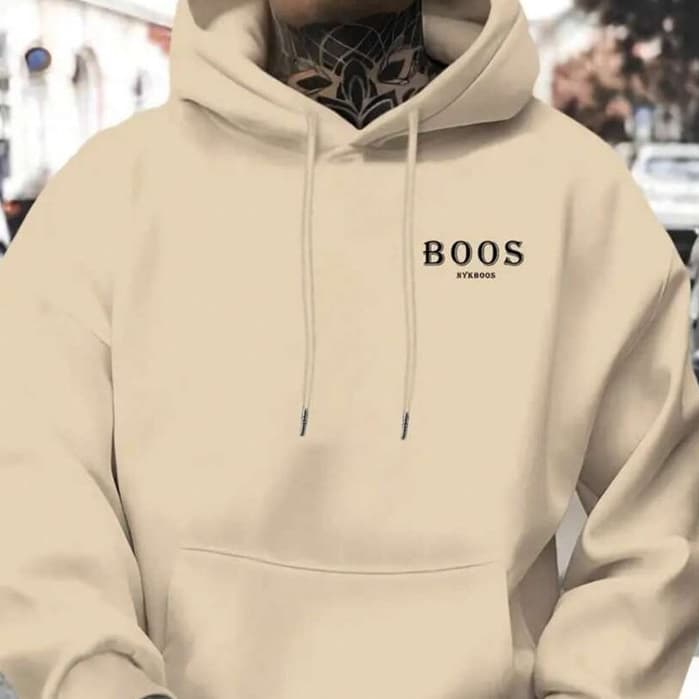 Moletom Blusa De Frio Canguru Desenho Escrito Boos Streetwear Flanelado Masculino Feminino Casaco