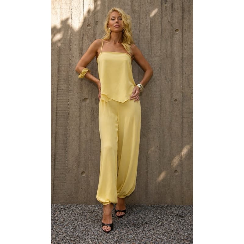 Conjunto feminino crepe verão calça Aladim