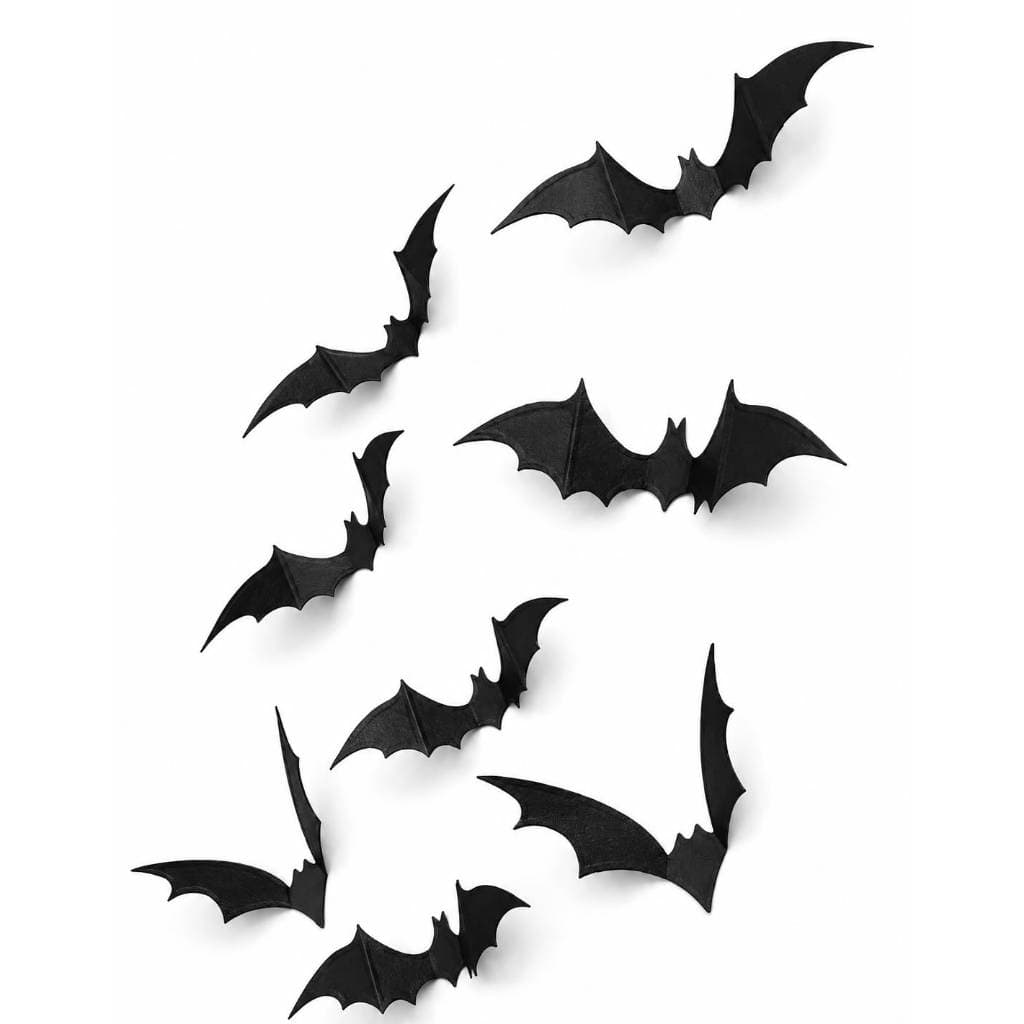 Decoração de 8 unidades Morcegos Preto para Halloween Festas Criança Batman Adesivo de Parede Assustadores