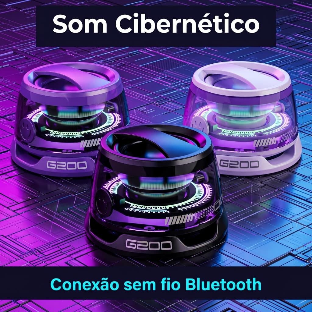 Mini Caixa de Som Bluetooth Magnética RGB LED À Prova d'Água Iluminação Colorida
