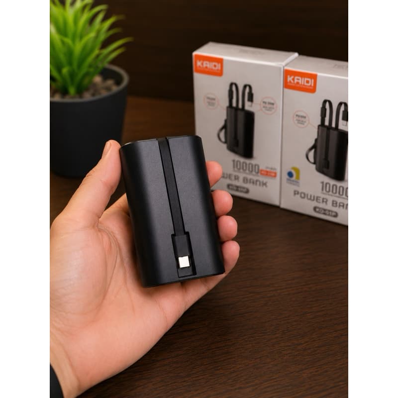 Power Bank Kaidi 10000mAh PD20W Carregador Portátil USB-C/Iphone Carregamento Rápido Compatível iPhone Android KD-01P
