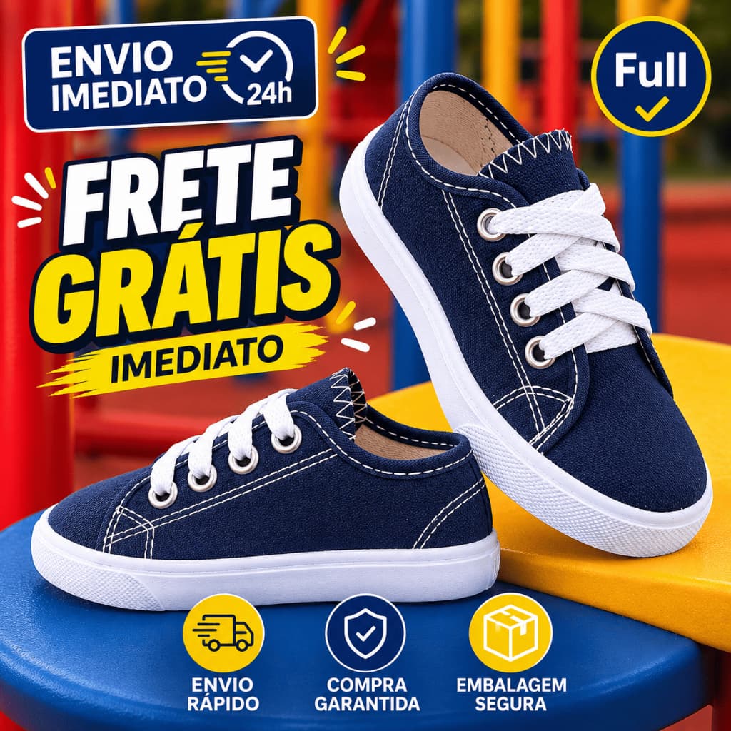 Tenis Sapatênis Infantil Bebê Confortável Tradicional Leve Escola Dia Dia Macio BB Casual Promoção
