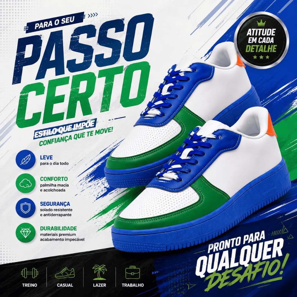Tênis Casual Unissex Cadarço Branco Solado Borracha EVA Leve Confortável Macio Sapato 36 ao 42