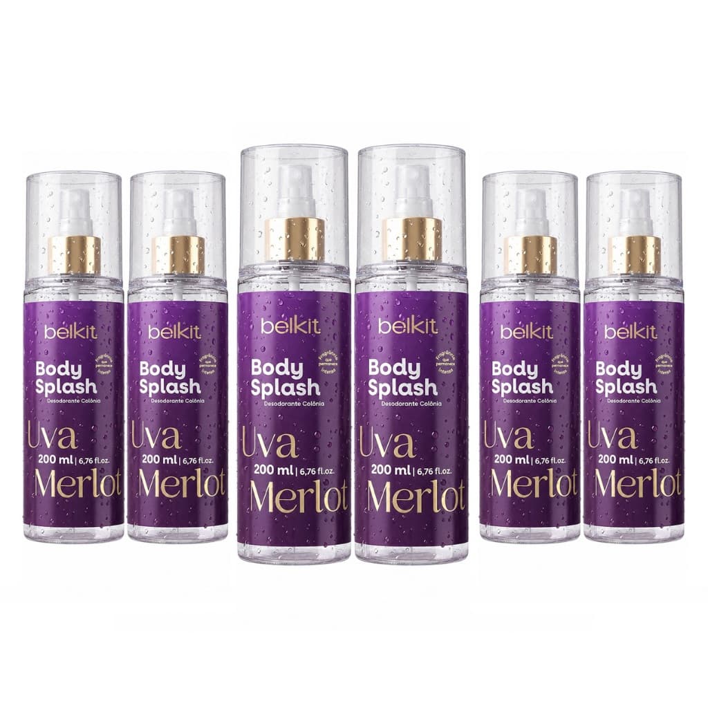 6 Unid. Body Splash Uva Merlot 200ml - Belkit