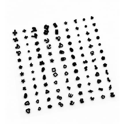 Kit 100 Pares de Brincos Pretos Femininos Antialérgicos | Mini Brincos Delicados Coração Estrela Cruz Flor Segundo Furo