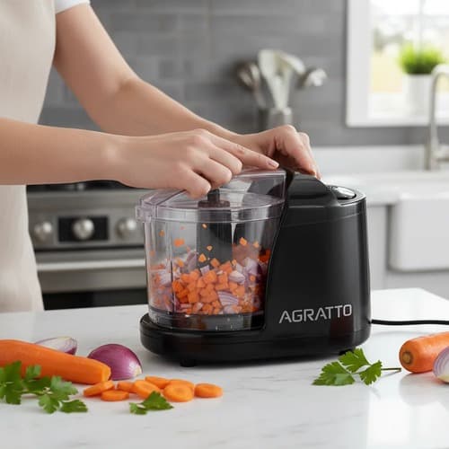Mini Processador Agratto AMPR01I-01 350ml 100W 127V Preto 5 em 1 Original