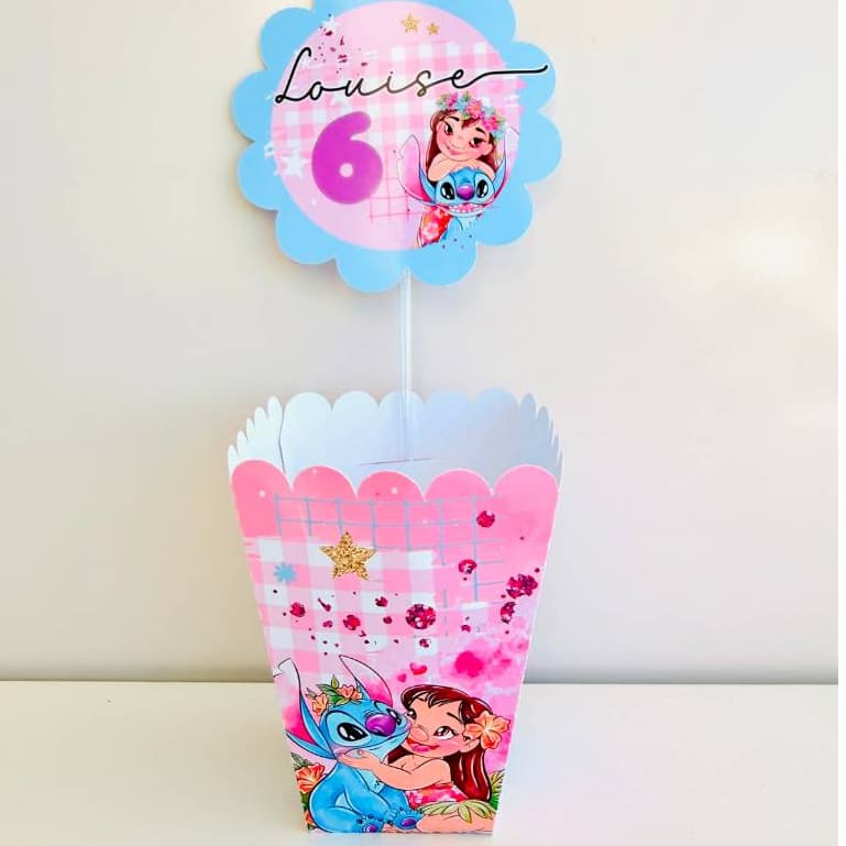 10 Centro de Mesa Personalizado Stich ou lilo e stich  | Qualquer Tema | Festa Infantil, Chá de Bebê e Casamento