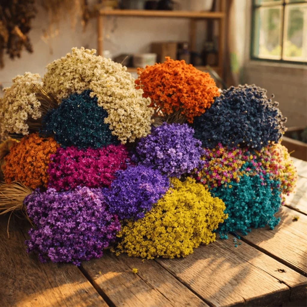 Buquê Natural Flores Sempre Viva Decorativa Para Festas e Decoração de Ambiente 4 buquês 600 flores