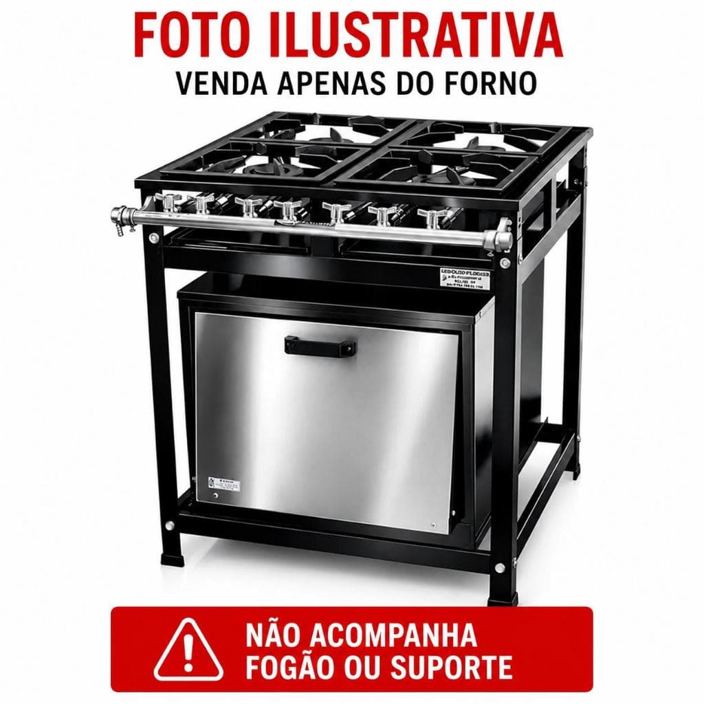 Forno Industrial 100 Litros Baixa Pressão Para Fogões Da Marca Cristal Aço