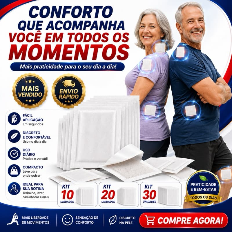 Adesivo Muscular para Pescoço, Ombros, Lombar e Joelhos | Uso Diário