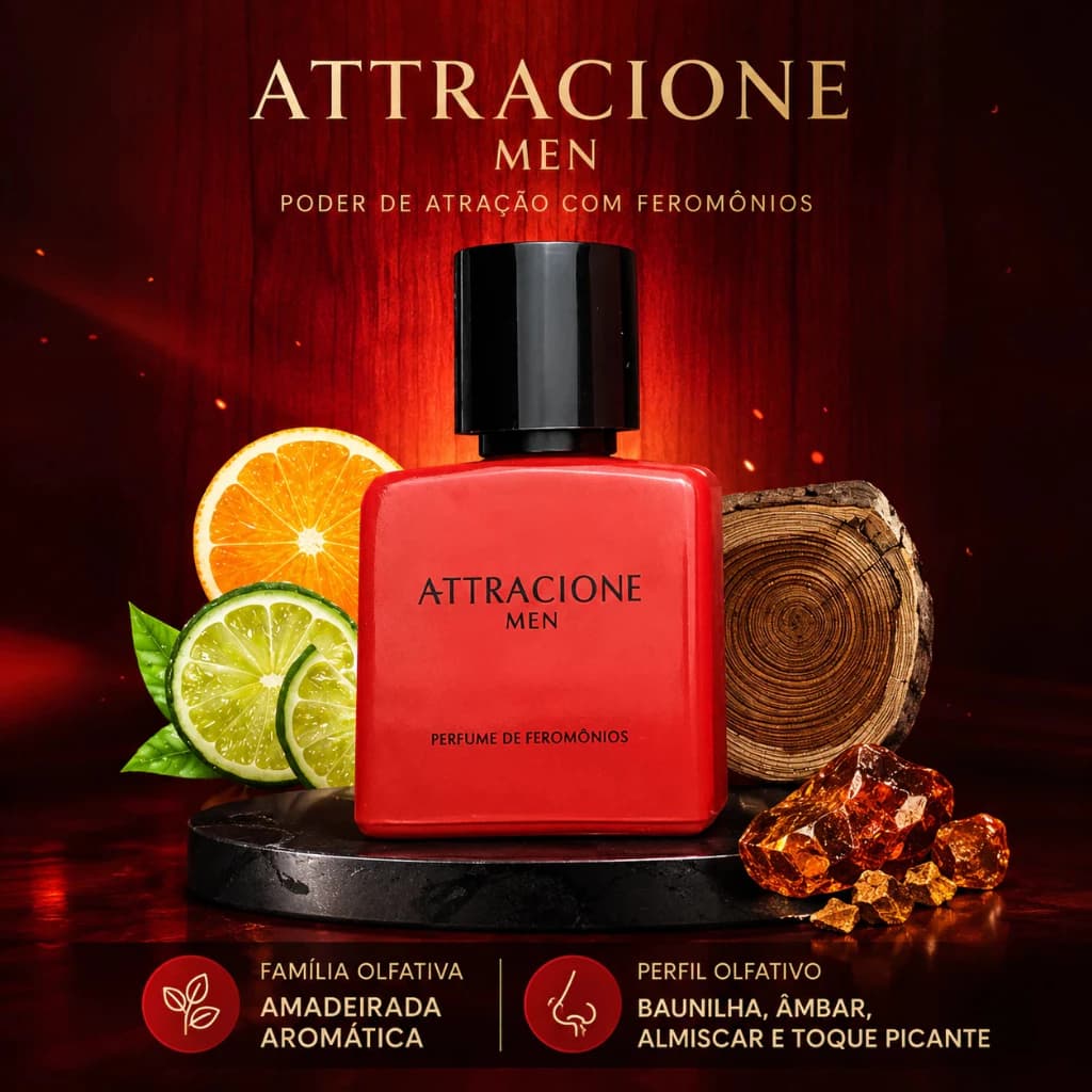 Perfume Masculina Atracitone Men 25ml Alta Fixação Fragrância Com Feromônios