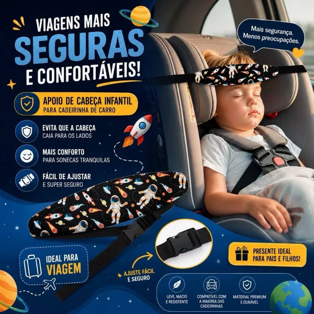 Faixa Apoio Suporte Cabeça Bebe Conforto Cadeirinha Carro Apoio Cabeça Suporte Dormir Cinta