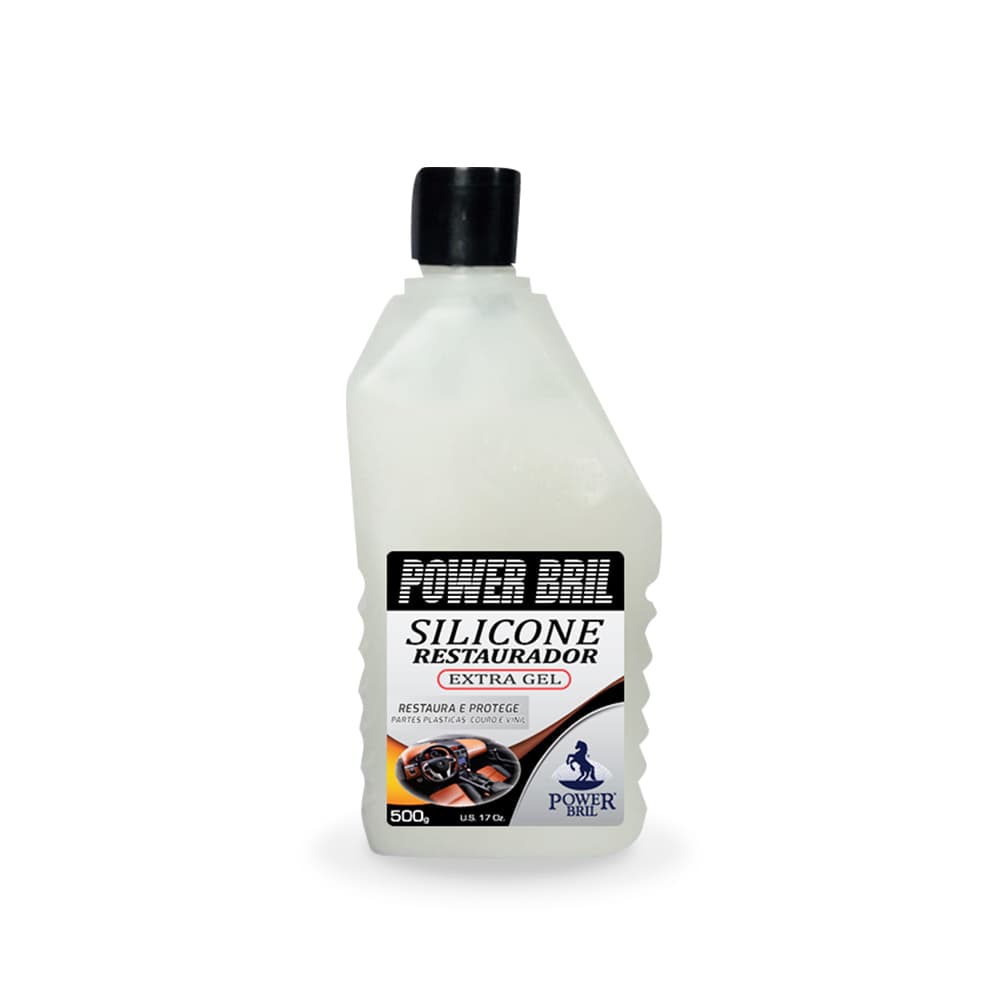 Silicone Gel Restaurador Siligel 500ml Power Bril Limpa e Renova Couro e Plásticos de Carro e caminhão