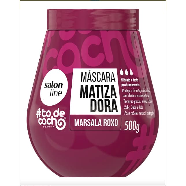 Máscara Matizadora #todecacho Marsala Roxo 500g Salon Line